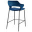 Tabouret de comptoir Miaja Vidar en velours avec pieds en acier noir-609270250