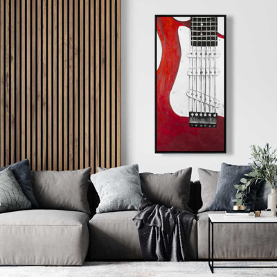 Red Electric Guitar - Contemporary Musical Canvas for Home Decor