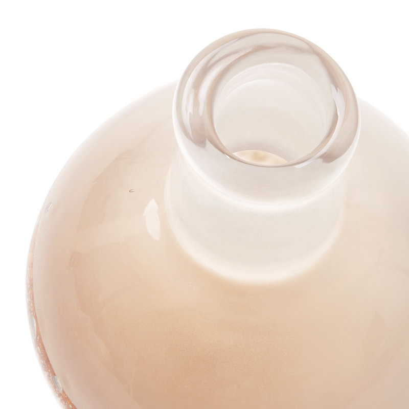 Giorgio Handmade Glass Table Vase, Blush Pink, 6" H x 4" W x 4" D