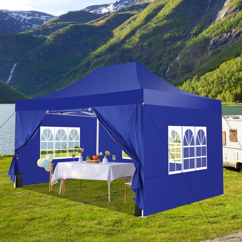 15 pi L 10 pi. D Tente escamotable pour fêtes, Bleu très foncé