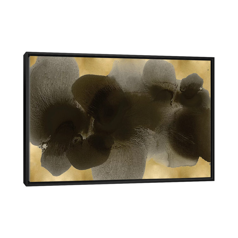 «Black on Gold II» par Hannah Carlson - reproduction d'art sur toile tendue, H 40 po x l 60 po x P 1,5 po, Pas de tapis