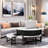 Modern Round Lift-Top Coffee Table with Storage & 3 Ottoman-513693926