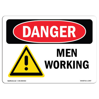 Panneau OSHA «Men Men Work»