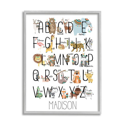 Art mural personnalisé à motif d'alphabet cmw-004