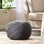 Pouf moderne tricoté en gris foncé pour animal de compagnie - Fascination faite à la main, 20 po x 14 po Grace ronde, 20 po