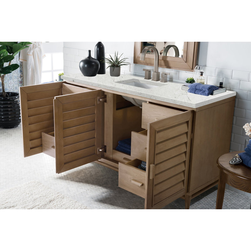 Broeder 72'' Double Bathroom Vanity with Top, Eternal Jasmine Pearl, Widespread