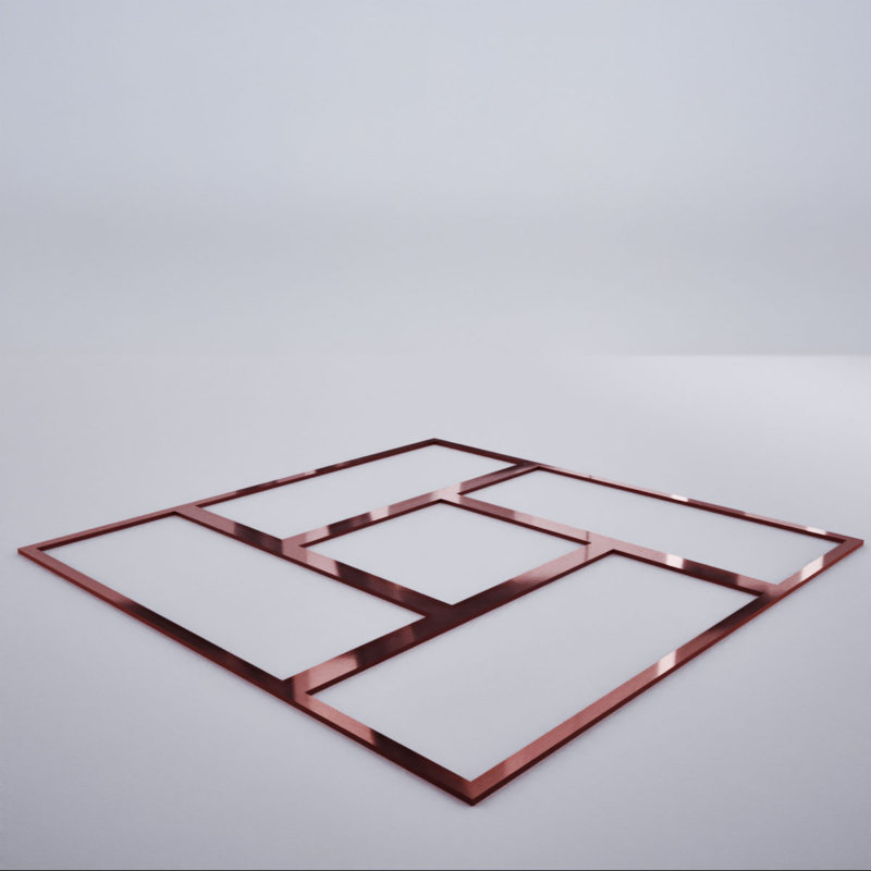 Miroir or rose Sheffield, Or rose, 15.38" H x 15.375" W x 0.125" D