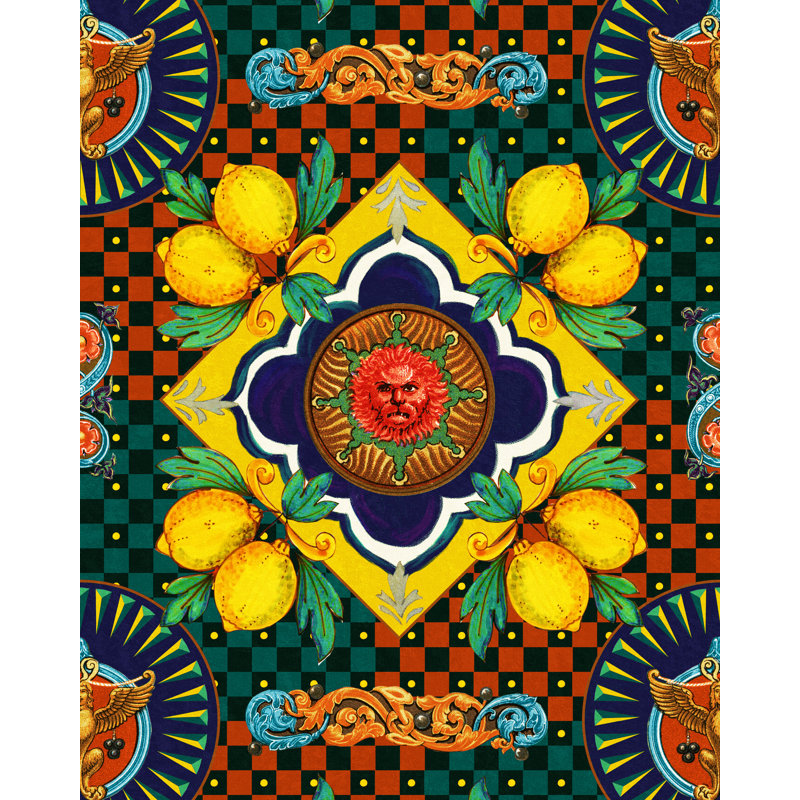LA DOLCE VITA Wallpaper Roll, Blue/Yellow/Red/Green