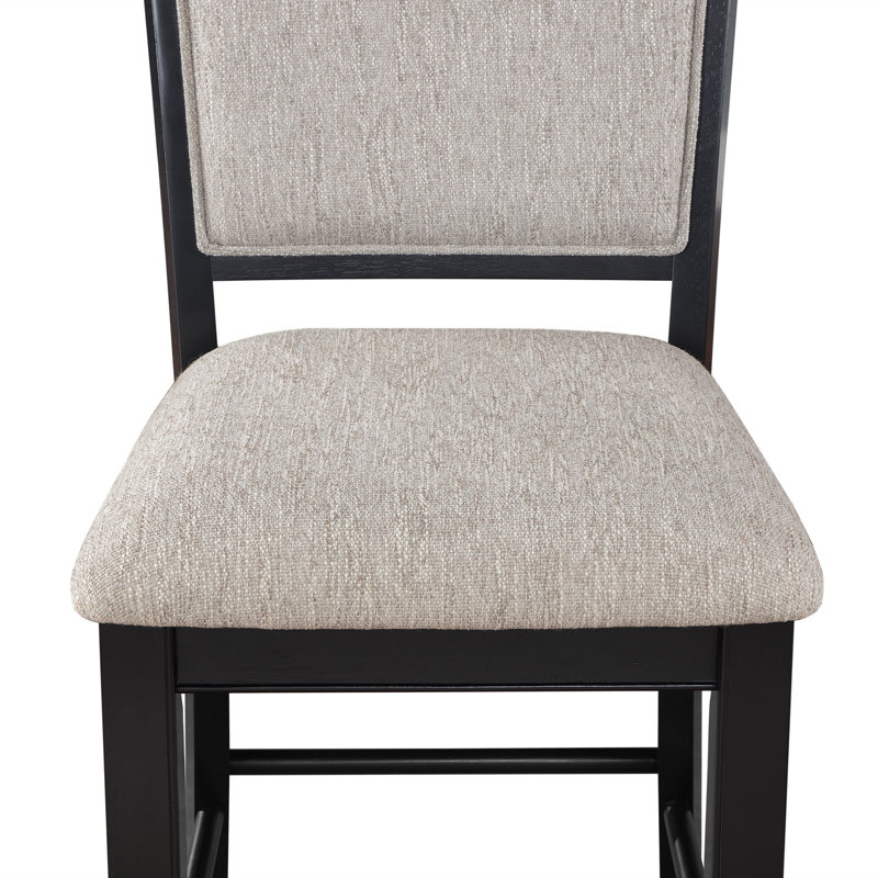 Tabouret de bar 2 pièces Farmhouse Style, Noir, Gris clair