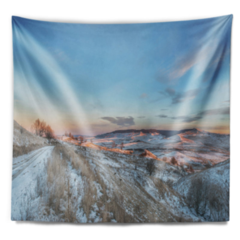 Paysage, région de Stavropol, tapisserie du Caucase du Nord, H 32 po x l 39 po