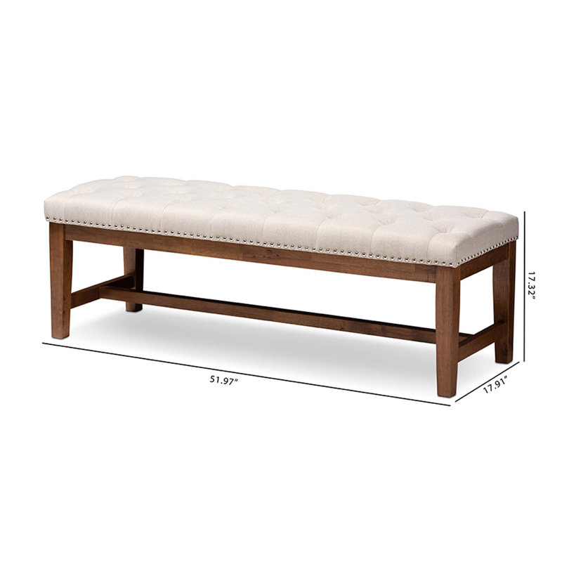 Polyester Upholstered Bench, Beige