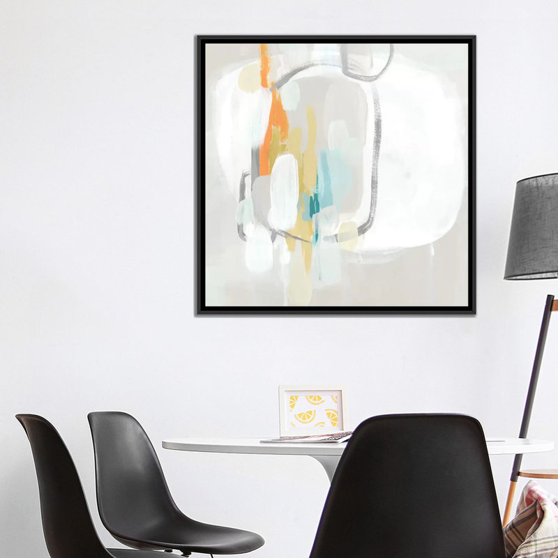 « stereo disparais ii », reproduction sur toile, H 26 po x l 26 po x P 1,5 po, Toile avec cadre noir, Pas de tapis