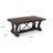 May 56 Inch Rectangular Coffee Table, Elegant Scrolled Base, Brown
