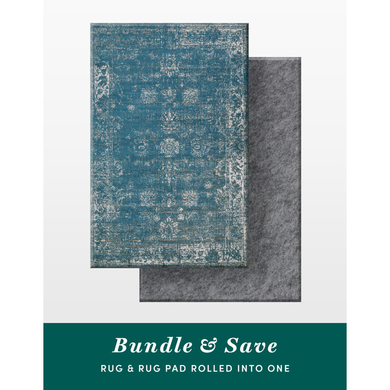 Casino Gourley Rug Bundle, Yes, Blue, Rectangle 5'3" x 8'