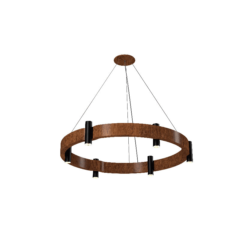 Luminaire suspendu Flow Accord, H 5,31 po x l 23,62 po x P 23,62 po, Imbuia