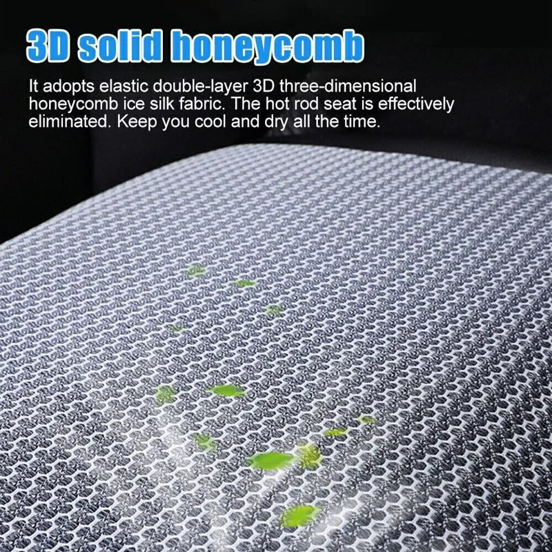 1Pc Breathable Car Vehicle Pad Seat Cooler Cushion Cover Summer Cooling Chair Fan, Light Gray