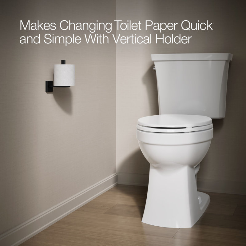 Square Vertical Toilet Tissue Holder, Matte Black