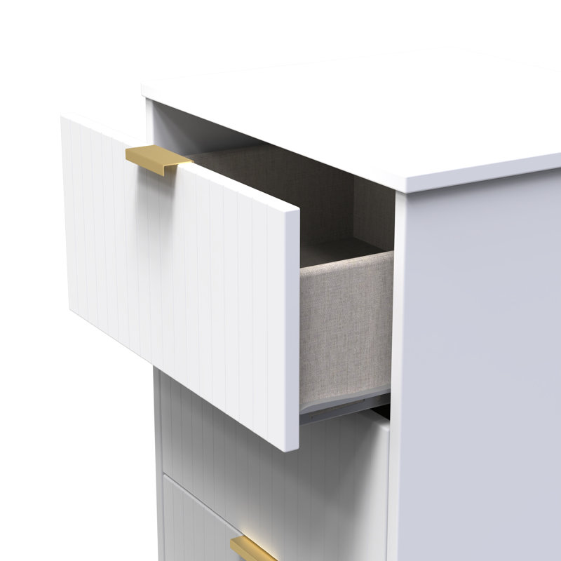 Barriner Bedside Table, White Matt