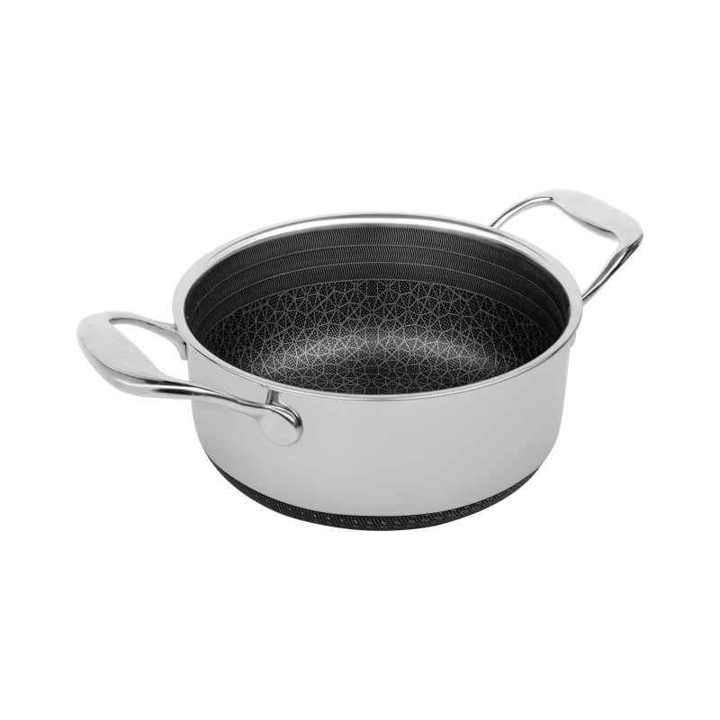 DiamondClad 3-Quart Hybrid Nonstick Stainless Steel Pot with Lid