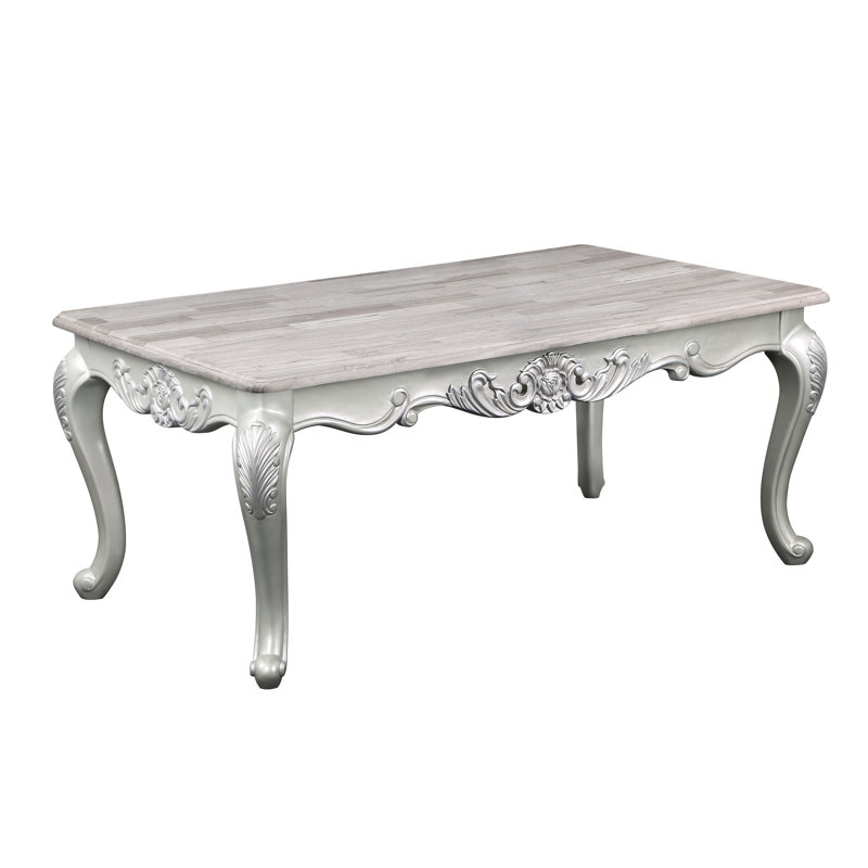 Élégante table basse en bois argenté - Rehausse l'ambiance de votre salon
