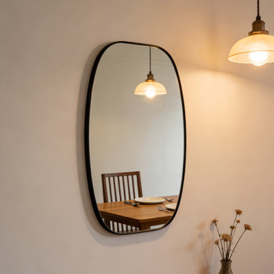 Miroir ovale encadré pour mur