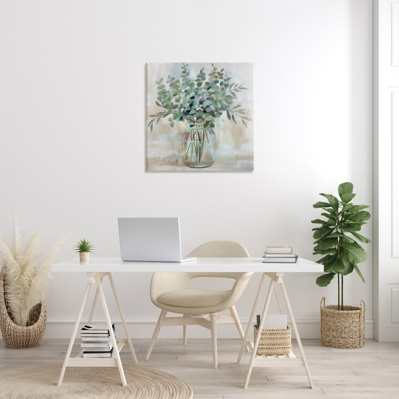 Art mural sur toile apaisant avec eucalyptus, H 30 po x l 30 po x P 1,5 po