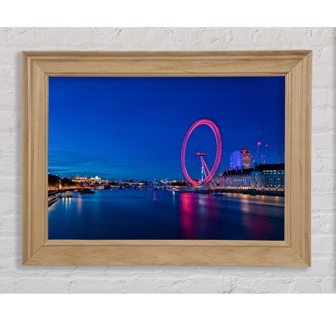 London Eye Pink Glow - Einzelner Bilderrahmen Kunstdrucke