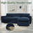 100" Chenille Sectional Couch With Two Ottomans-259962185