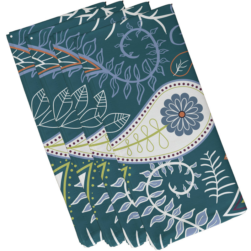 Ensemble de serviettes 4 pièces Carbajal, L 18 po x L 18 po, Bleu sarcelle