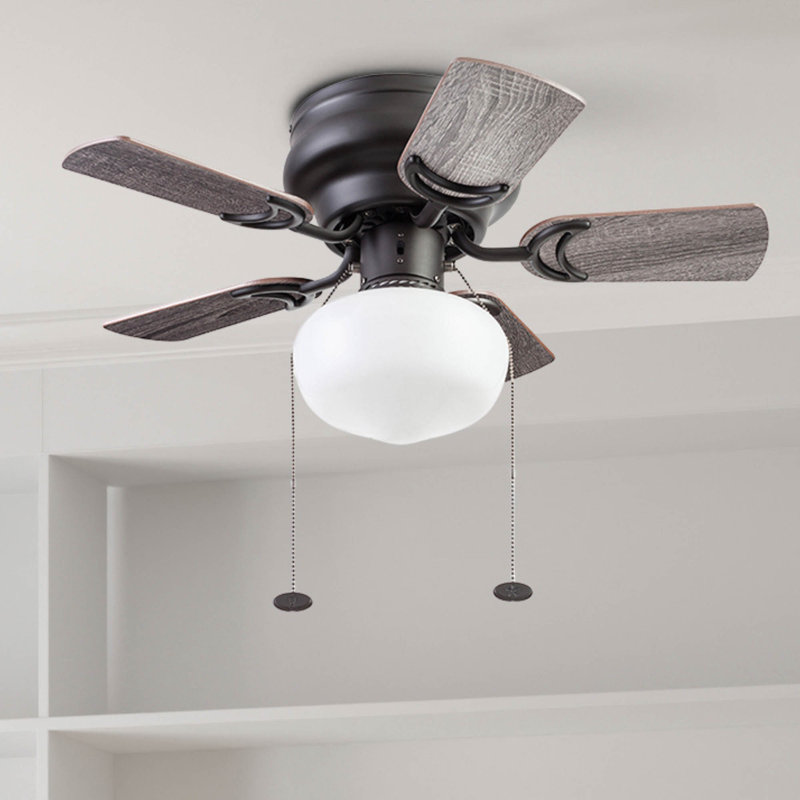 Hero 28" Ceiling Fan with LED Light, Black Pine; Rough Pine