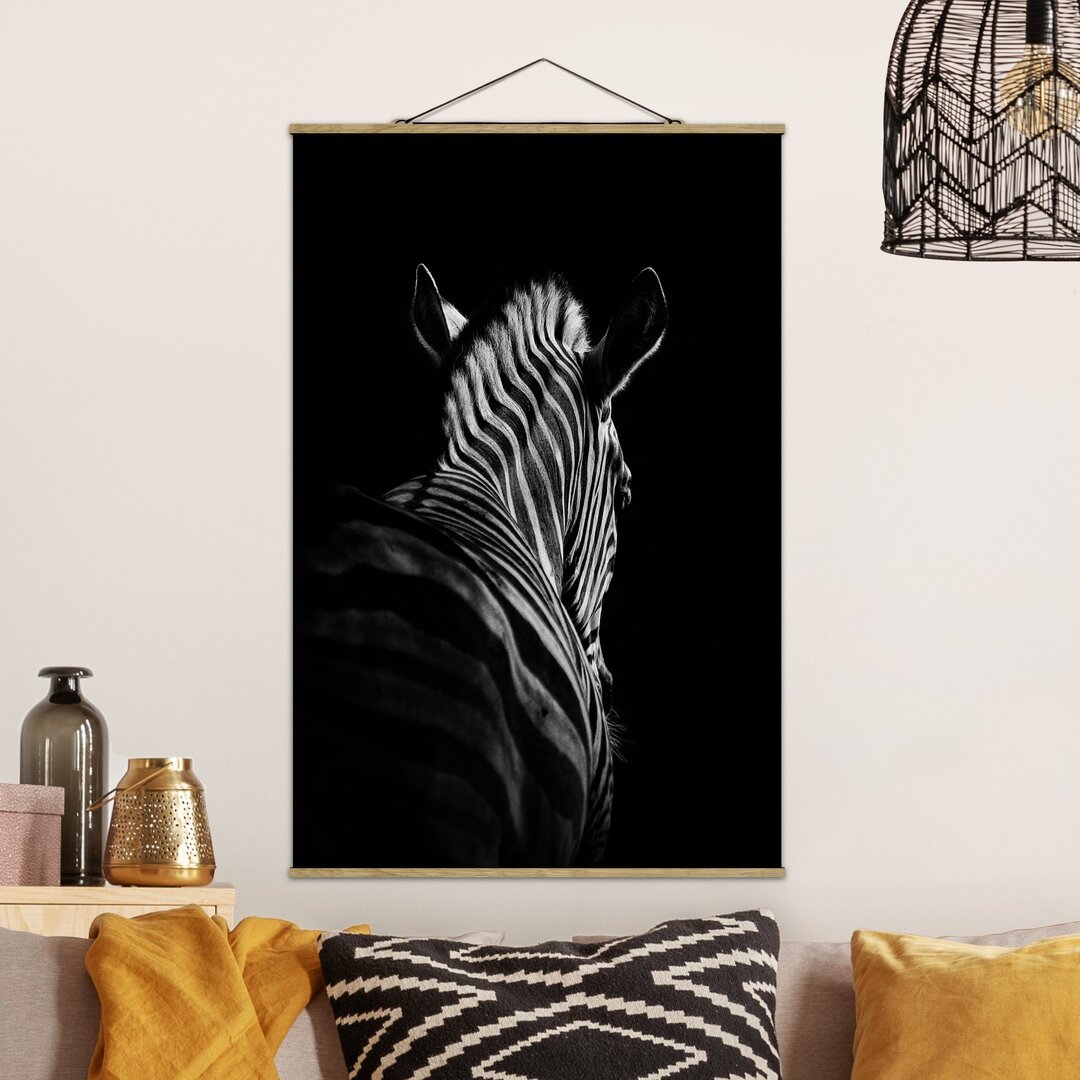 Stoffbild Dark Zebra Silhouette