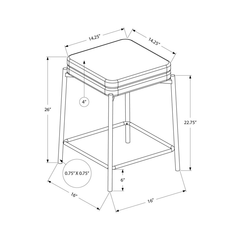 Moderne sans dossier de 2 avec pieds en métal noir et aspect cuir pour la cuisine. Conception élégante. Sièges confortables.