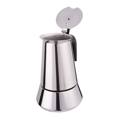 Cafetière à espresso en acier inoxydable Jun-4, capacité de 4 tasses de 6,76 oz, compatible avec l'induction
