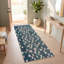 Tapis Clover2 moderne à motif mosaïque mouchetée abstraite bleu sarcelle et blanc, lavable en machine, antidérapant, à poils courts, pour l'intérieur et l'extérieur, adapté aux animaux domestiques, idéal pour le salon, la chambre, la salle à manger, l'entrée, le couloir ou le bureau.-263311392