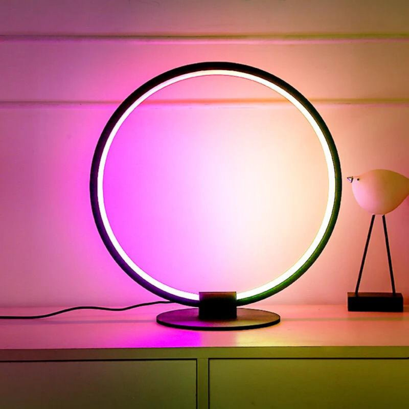 Mininmalistic Rgb / Led Round Circle Table Lamp Nordic Style