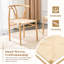 Ensemble de 4 chaises de salle à manger Wishbone avec assise en corde tissée et structure en fer-901693891