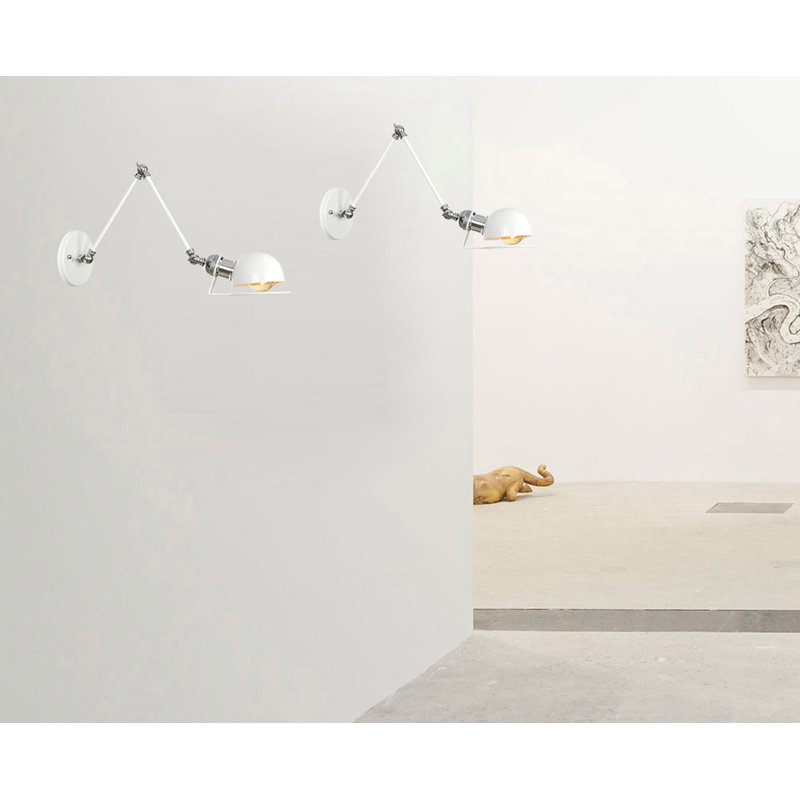 Bras pivotant à 1 lumière Cowen, 20 cm x 20 cm x 43 cm, Blanc