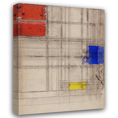 «Study for a Composition» par Piet Mondrian, reproduction d'art sur toile tendue avec châssis