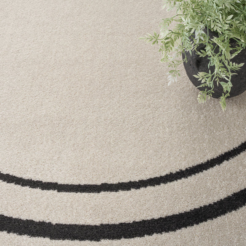 Tapis intérieur / extérieur blanc cassé Arvell, Rond 6 pi