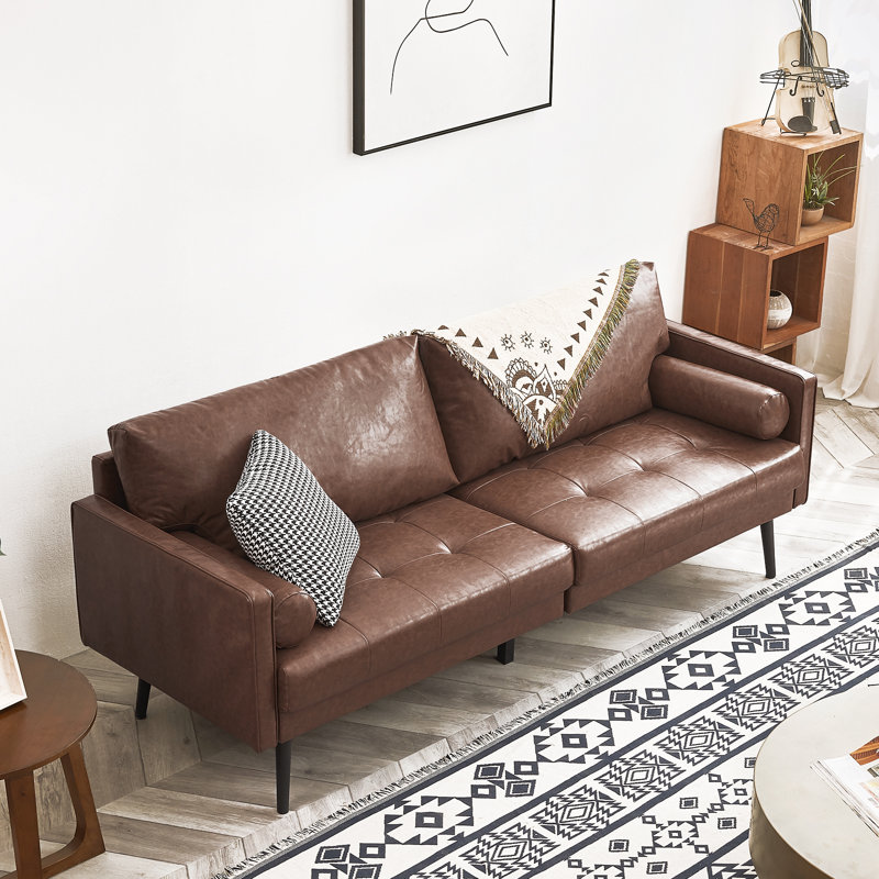 3 Seater Faux Leather Sofa, Brown
