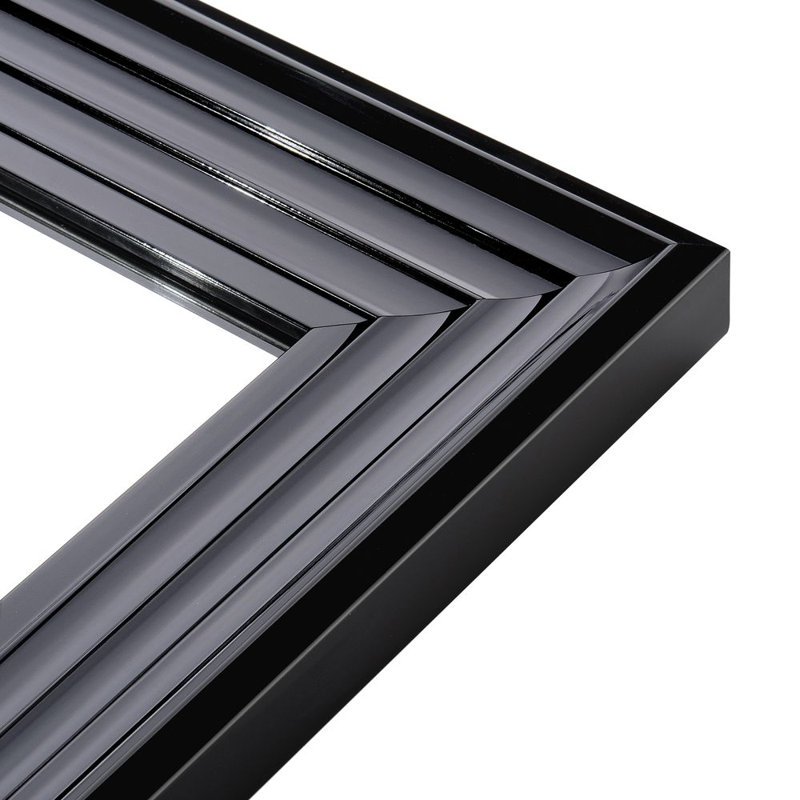 Lydia Plastic Flat Leaning Mirror, Black