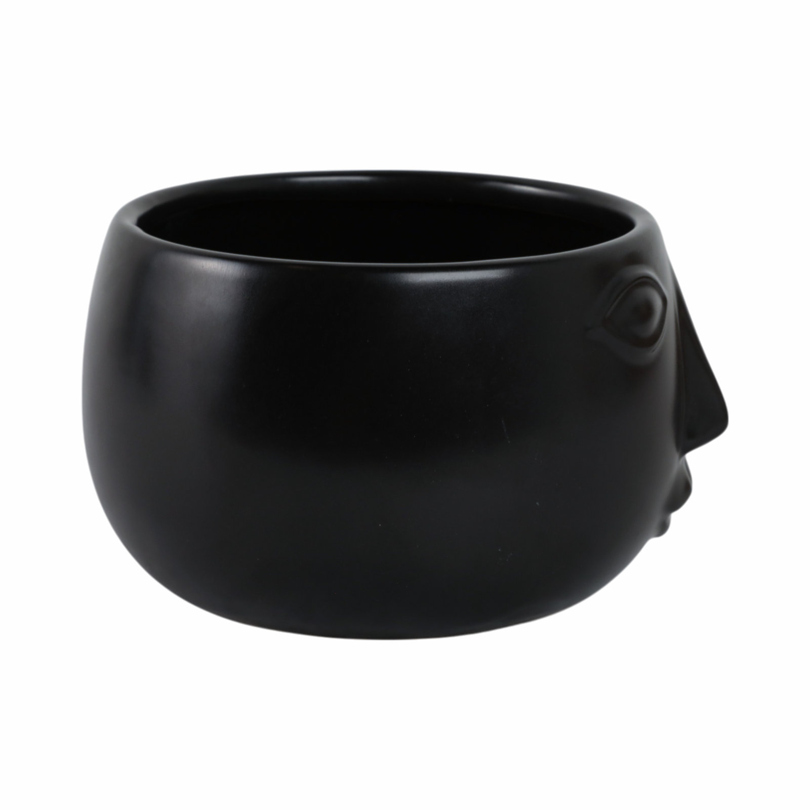 Bevel 7" Ceramic Pot Planter, Black