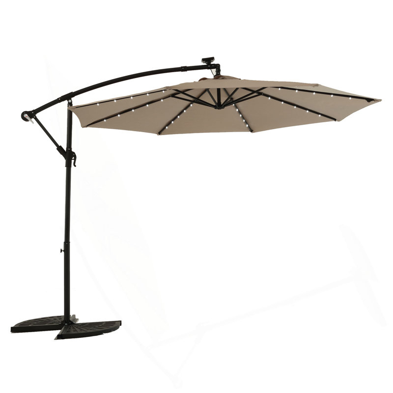 Parasol de marché à DEL 10 pi, Kaki