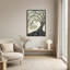 Tableau mural sur toile représentant un arbre de style vitrail aux feuilles turquoise et vertes-1463472456