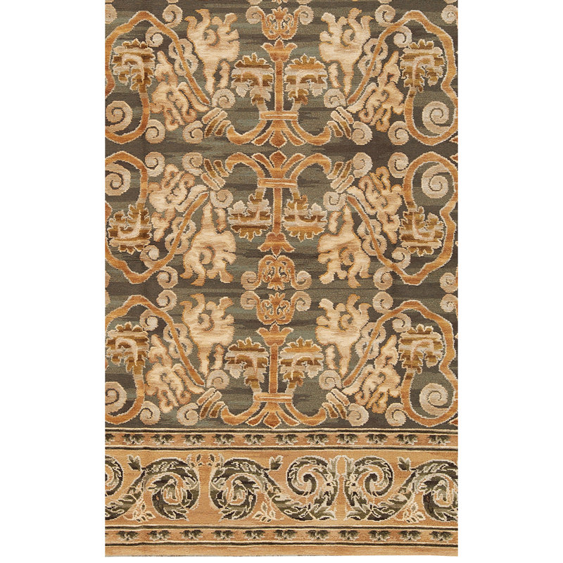 ASRS6002GLGLG Hand Knotted Wool Area Rug, Rectangle 11' x 16'