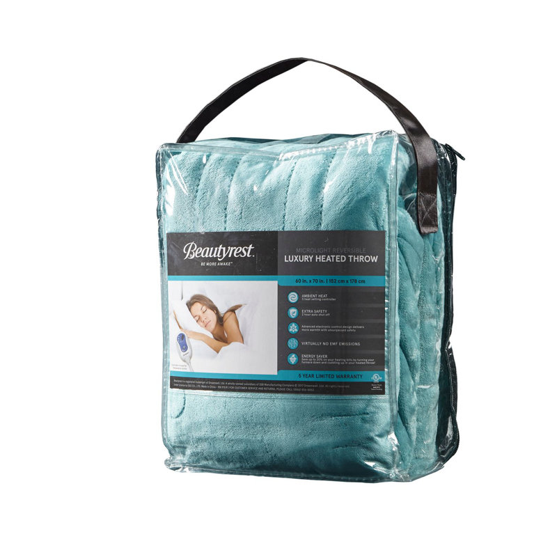 Aqua Plush Electric Heated Full Blanket