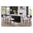 69-Inch Rectangular Faux Marble Dining Table with Wave Metal Base