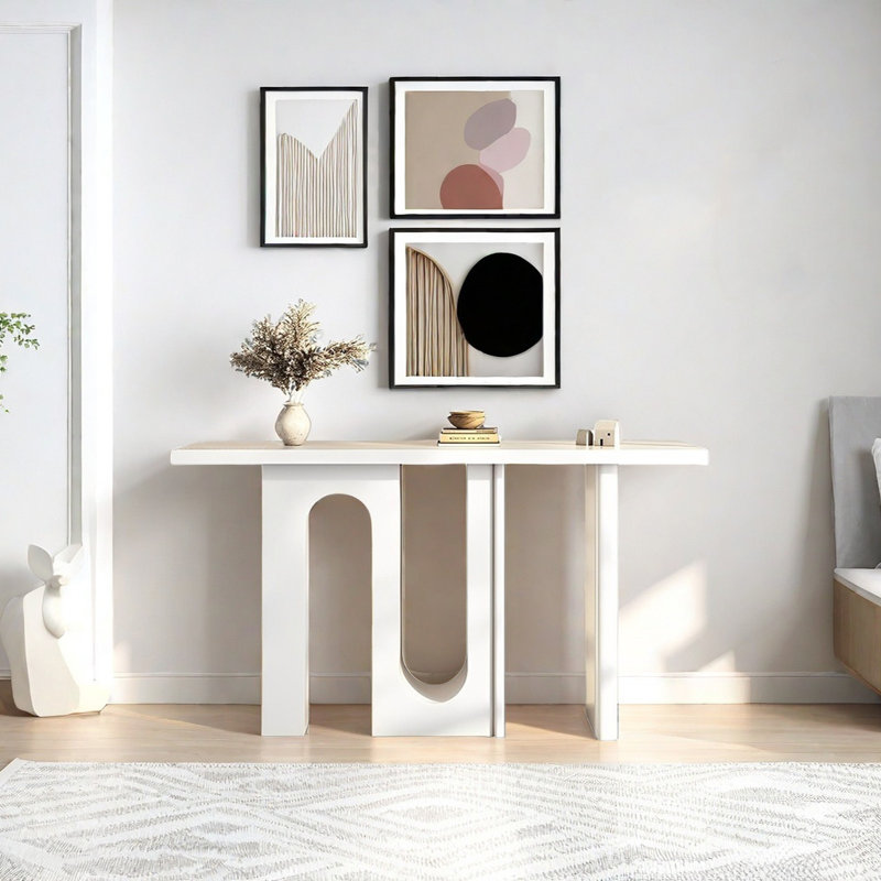 Console Modern Minimalist Art, H 33,46 po x l 55,12 po x P 11,81 po, Blanc