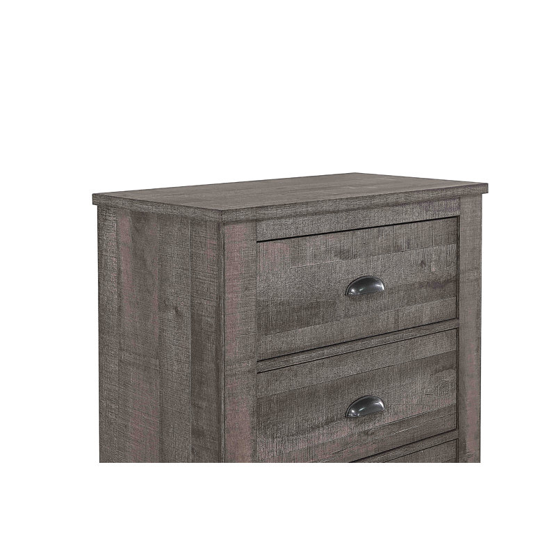 Armoire de chevet 1 tiroir 4 pièces, Gris