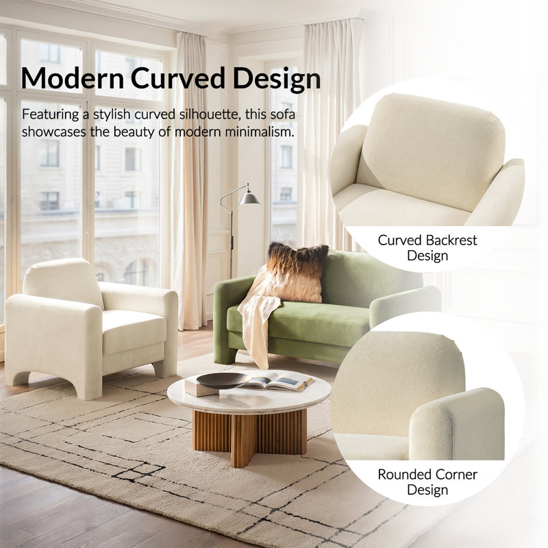 Living Room Set, Olive/Ivory Cream